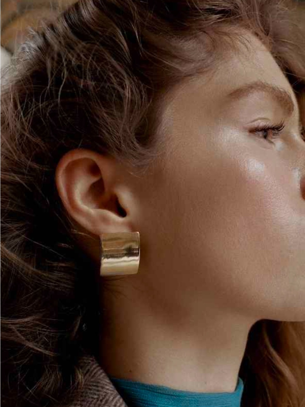 Zara Square Gold Earrings NEW